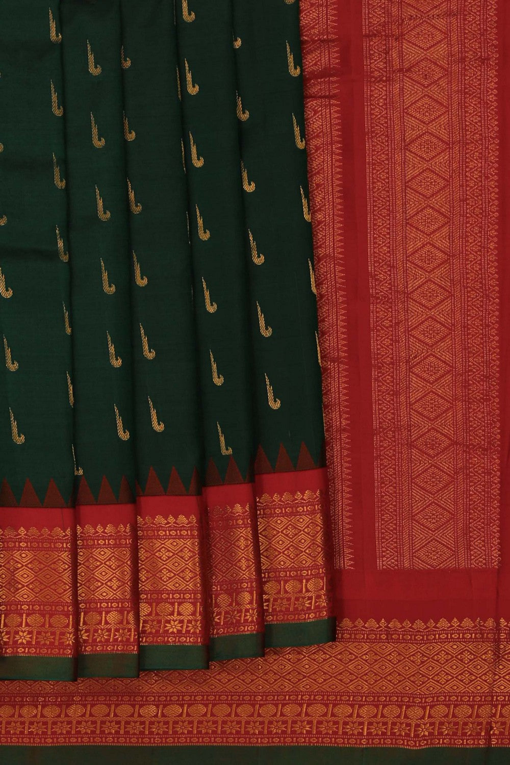Image of Gadwal Silk Green Saree